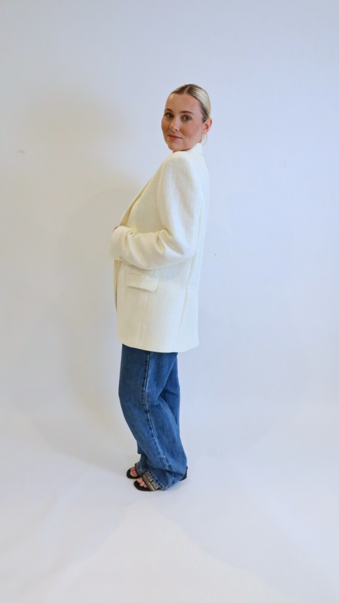Clueless Blazer: Cream Sparkle