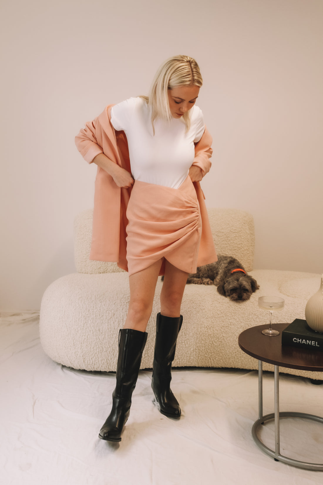 Peach Twist Mini-Skirt