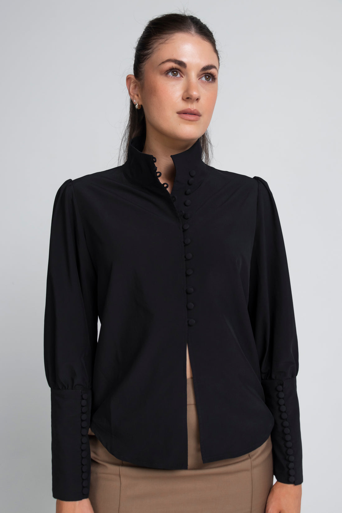 Bella Button Blouse - Black